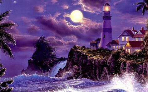 Beauty Of Moonlight At Night Sky Near Sea Poetic Nature Images
