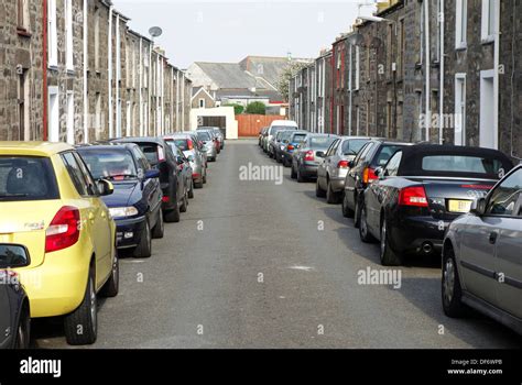 Cars Double Parked In A Narrow Street Stock Photo Royalty Free Image