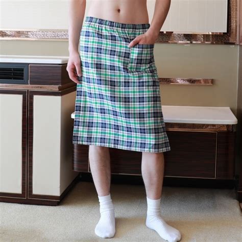 Sexy Plaids Masculino Pijamas Shorts Respirável Lado Split Toalha Roupa