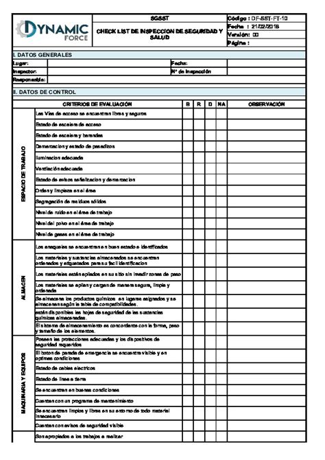 Download Pdf Ra Hse Ft 091 Check List De Inspeccion De Almacen