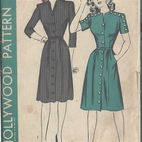 1940s Vintage Sewing Pattern Dress B30 R482 Etsy