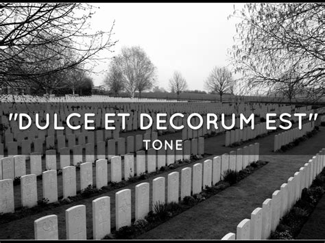 In october 1917, wilfred owen wrote to his mother from craiglockhart hospital: "Dulce Et Decorum Est" by Sami Toth