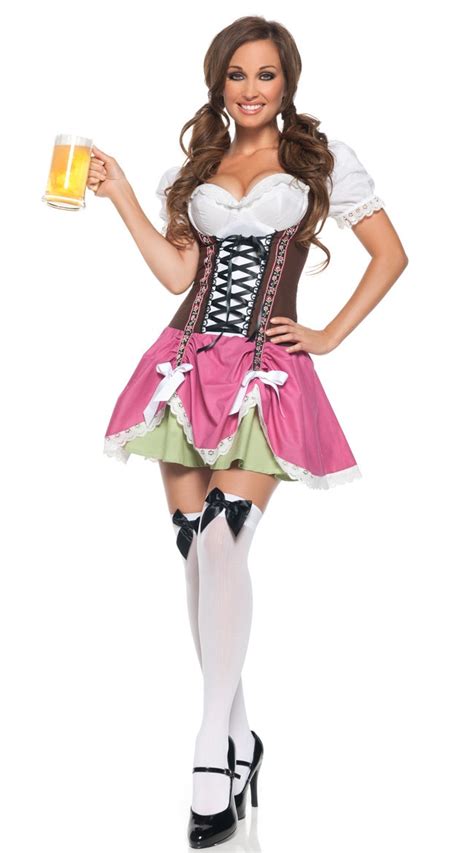 Lace Up Swiss Beer Girl Costume German Oktoberfest Women Fancy Dress
