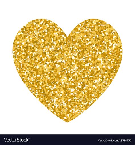 Valentines Day Glitter Gold Heart Royalty Free Vector Image