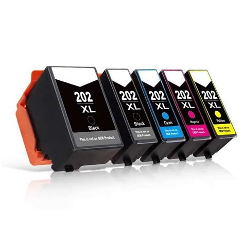 Looking for epson toners instead? 5 Pack Epson 202XL Ink Cartridge High Yield Black/Cyan ...