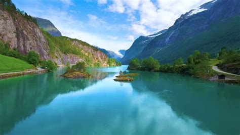 Beautiful Nature Norway Natural Landscape Aerial Footage