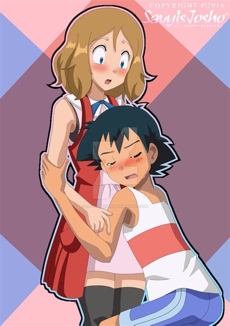 Amourshipping Ash Collapses Onto Serena By Savyisjoshoarts On Deviantart