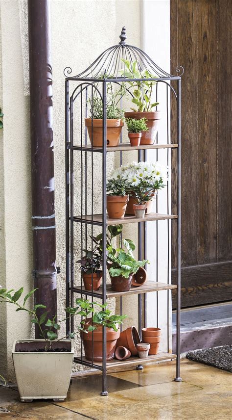 Patio & garden home target gardener's supply company mdesign plow & hearth serenity health & home decor the lakeside collection vm. Bird Cage Metal and Wood Display Shelf Etagere Plant Stand ...