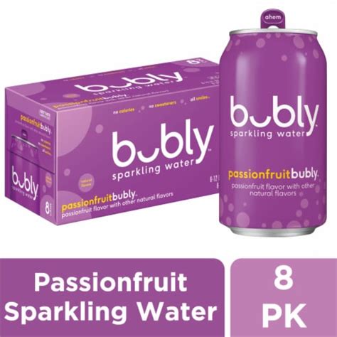 Bubly Passionfruit Flavored Sparkling Water Cans 8 Pk 12 Fl Oz
