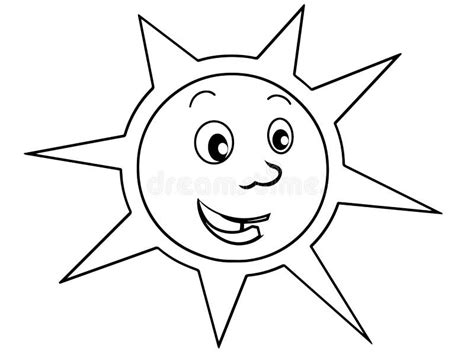 Smiling Sun Vector Coloring Page Stock Illustrations 168 Smiling Sun