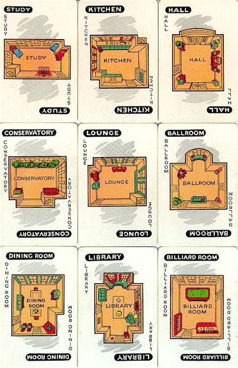 There was also a version with a conservatory, fountain, carriage house, gazebo and several other rooms. Clue Board Game Boardgame Board Replacement Game Cards ...