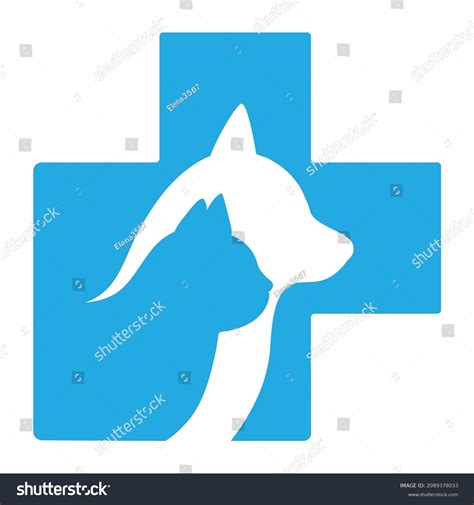 Illustration Logo Veterinary Clinic Dog Cat Stock Vector Royalty Free
