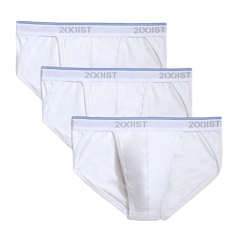 2xist Cotton Stretch Sport Brief 3 Pack 021312 White Mens Underwear