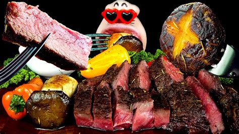 ASMR MUKBANG Giant Beef Steak Eating Show YouTube