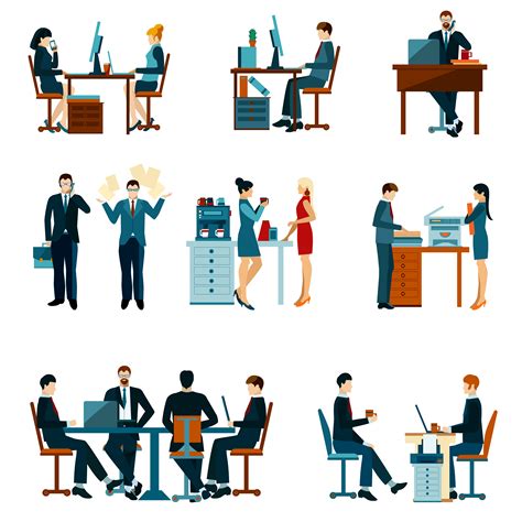 Office Worker Icons 467864 Vector Art At Vecteezy
