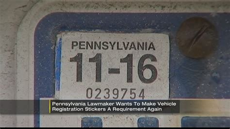 pa lawmaker wants to bring back vehicle registration sticker requirement wpxi