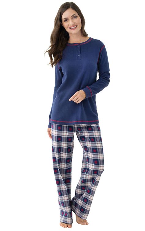 Snowfall Plaid Womens Tall Pajamas In Flannel Pajamas For Women