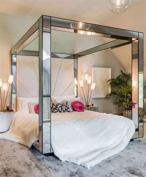 Acrylic Brass And Mirrored Beds