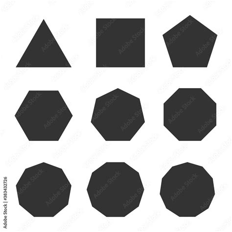 Symbol Of Line Polygon Triangle Quadrilateral Pentagon Hexagon