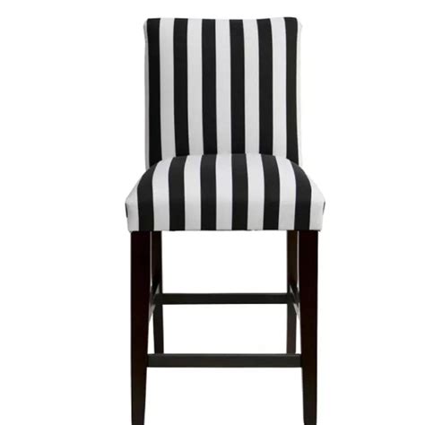 Black And White Striped Bar Height Dining Chairs Aptdeco