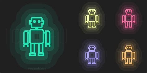 Robot Icon Neon Style Iconfu