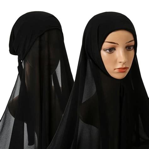 Écharpe hijab en mousseline de soie unie pour femmes fasion cowl scarf bandeau islamique bandana