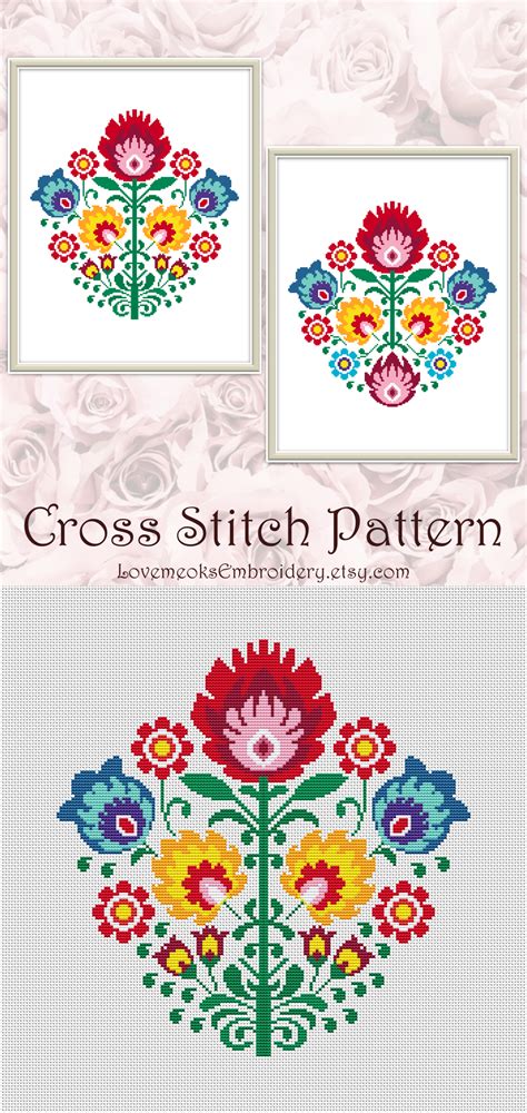 Check spelling or type a new query. Polish floral cross stitch pattern Traditional ornament ...