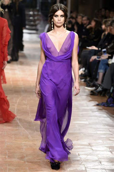 Victoria S Secret Beauty Sara Sampaio Exposes Nipples In Sheer Gown At Milan Fashion Week