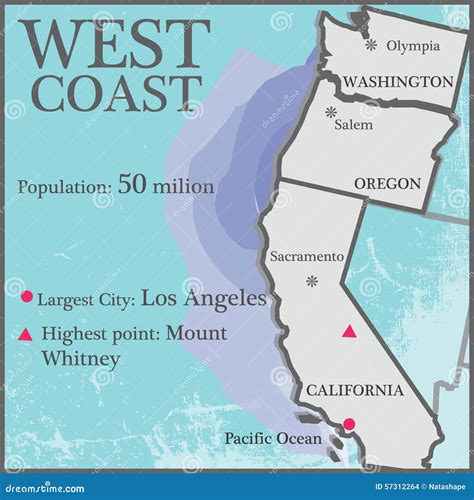 West Coast Usa Map With Cities Map