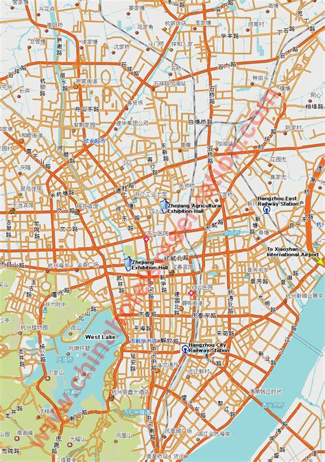 Map Of Hangzhou City Hotels Linkable On The Map Hangzhou Roads Map