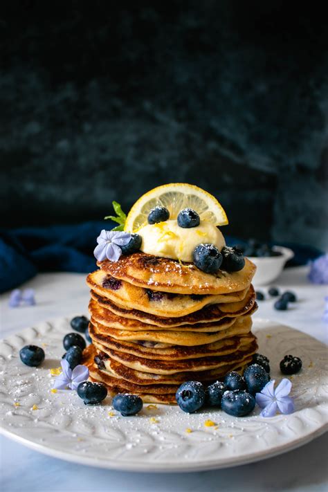 Blueberry Lemon Ricotta Pancakes The Delicious Plate
