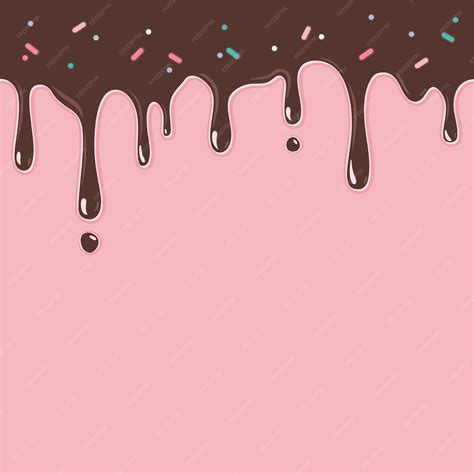 Premium Vector Chocolate Ice Cream Melted With Colourful Cute Candy