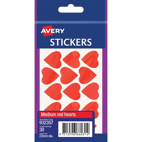 Cos Avery Heart Stickers 23mm