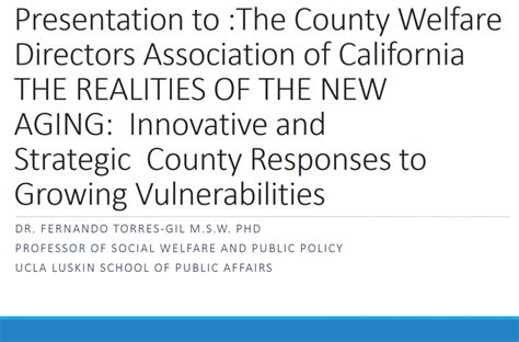 2015 Conference Presentations County Welfare Directors Association Of