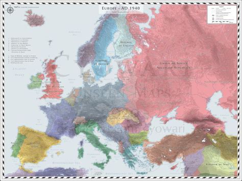 Europe Detailed Ad 1940 Map European Map Europe Map