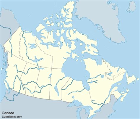 Blank Map Of Canada With Lakes And Rivers