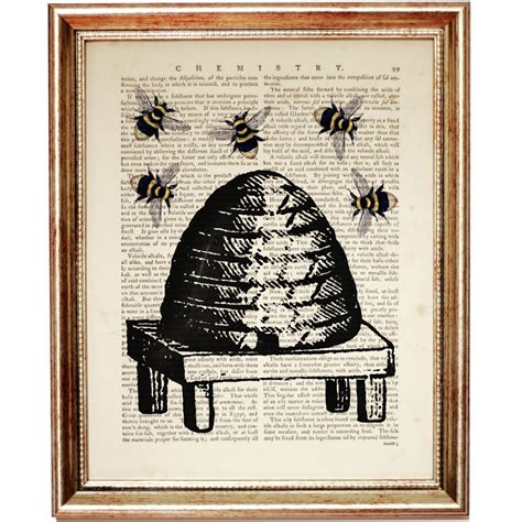 Set Of 6 Prints Beehive Print Bee Hive Wall Art Bee Hive Etsy