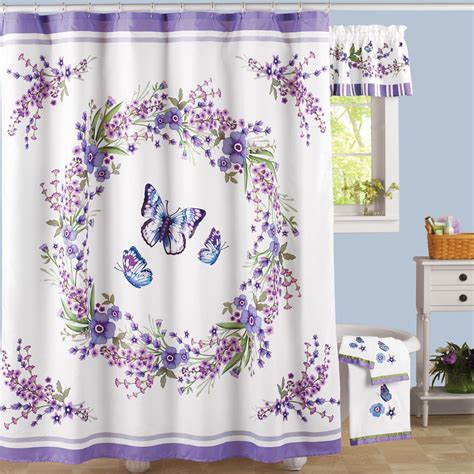 Design your everyday with purple shower curtains you'll love to show off in your bathroom. Lavender Floral Butterfly Bathroom Shower Curtain ...