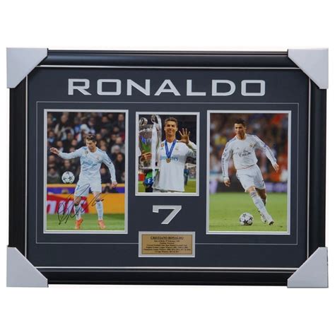 Cristiano Ronaldo Real Madrid Signed Photo Collage Framed 3194 Ht