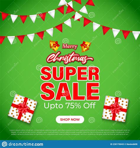 Vector Illustration Of Merry Christmas Sale Banner Stock Vector