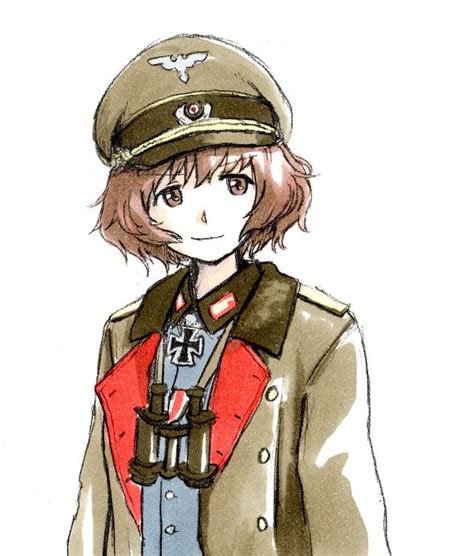 Akiyama Yukari And Heinz Guderian Girls Und Panzer Drawn By Shiratama