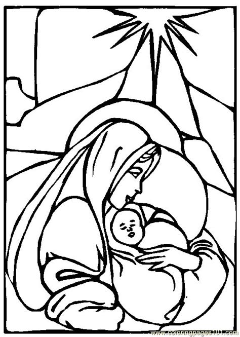 Mary and Jesus Coloring Page - Christmas | Jesus coloring pages