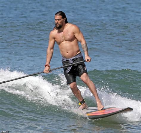 Jason Momoa Exhibits His Toned Chest As He Goes Surfing In Hawaii After