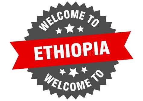 Welcome To Ethiopia Welcome To Ethiopia Isolated Sticker Stock Vector