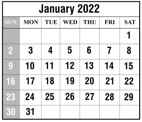 2022 Blank Calendar Printable Example Calendar Printable