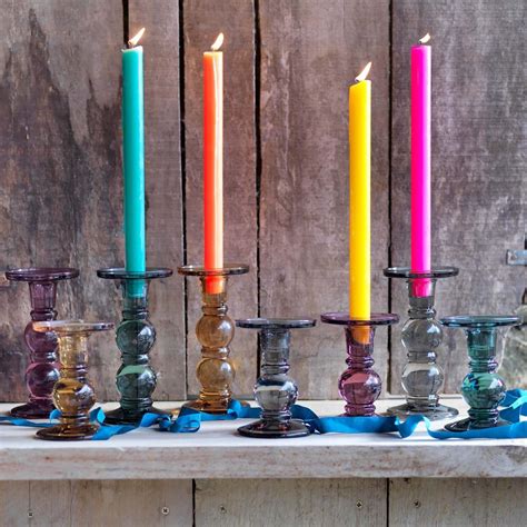 Coloured Glass Candlesticks Glass Candlesticks Glass Candle Holders Candles