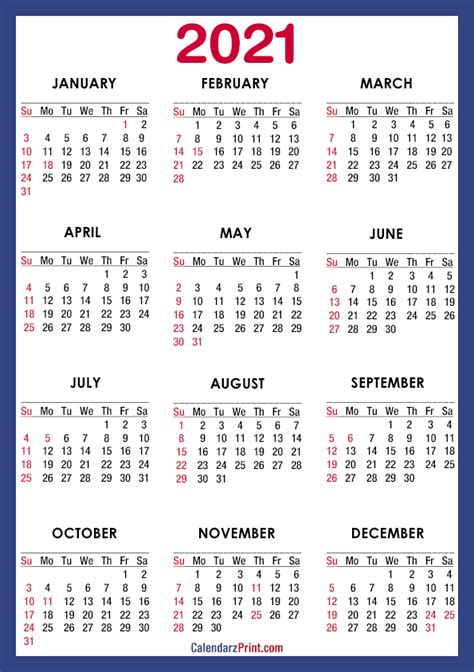 There are some united states 2021 holidays calendars too which are easily printable, editable & downloadable. 2021 Calendar Printable Free with USA Holidays, A4 Paper ...