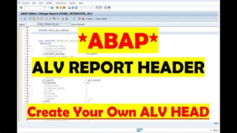 Sap Abap Alv Report How To Add Title Header To Alv Report How To Create Alv Report Sapest