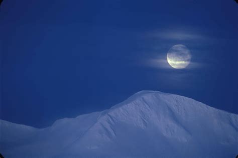 Free Picture Moonrise Snow Covered Mountains
