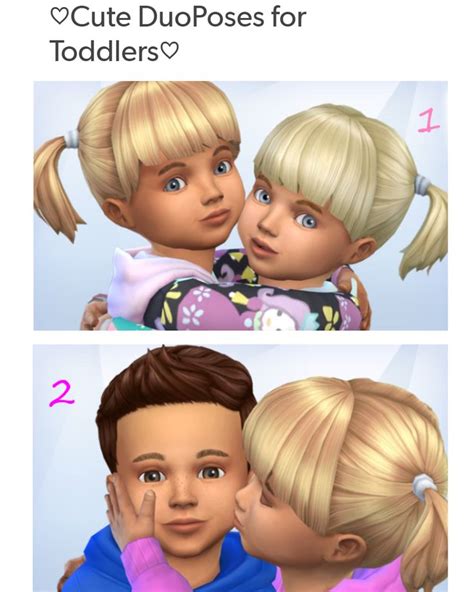 ♡cute Duoposes For Toddlers♡ Sister Poses Sims 4 Cute Poses